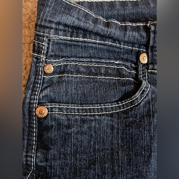 Women's Angels Jeans Size 14 Blue Denim Capris - Picture 8 of 12